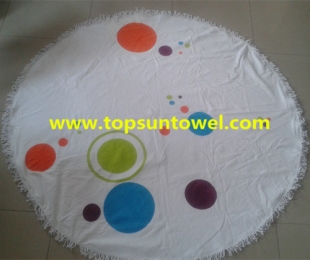 100% cotton reactive printed circular beach towels/round beach towel