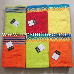 10s yarn velour beach towel(South America market)