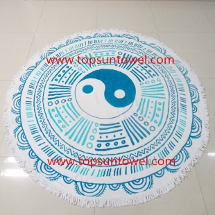 round beach towels with tassels