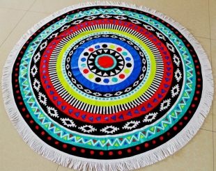 100% cotton reactive printed circular beach towels/round beach towel
