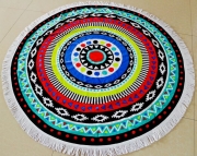100% cotton reactive printed circular beach towels/round beach towel